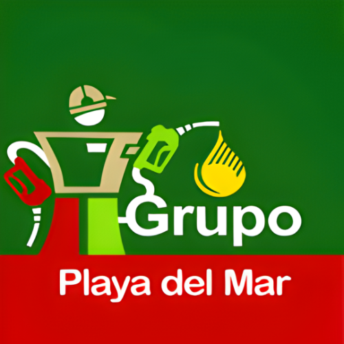 Logotipo oficial de Grupo Playa del Mar, estación de servicio y gasolina.